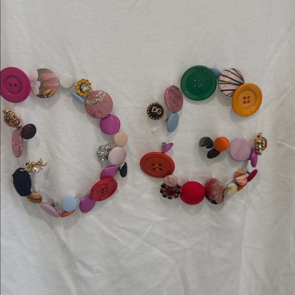 Dolce & Gabbana D&G jewel button Logo Short Sleeve Shirt Tops Women size 36 - Picture 4 of 10